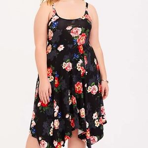 Torrid Black Floral Trapeze Dress *New with tags *